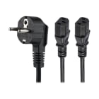 Decelect Forgos - Cordon rond noir H05WW-F 3G1mm² 2.35m 2X fiches 2P+T