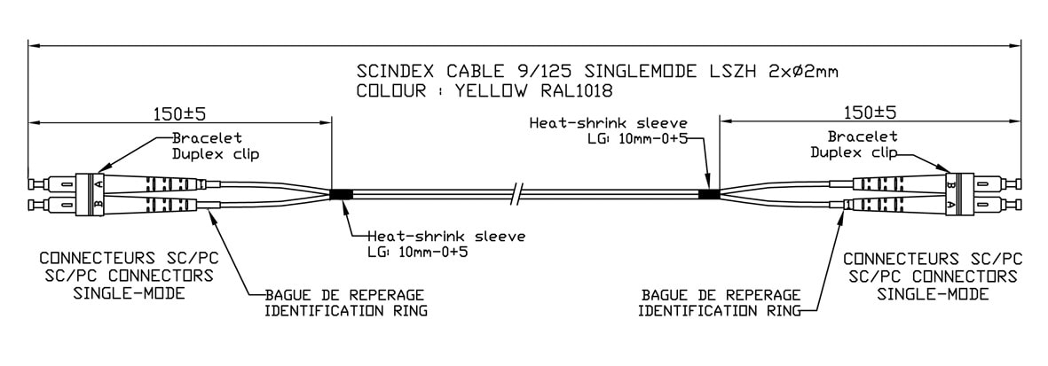 Decelect Forgos - JARRETIERE MONOMODE OS1 DUPLEX 9/125 SC/SC 3M