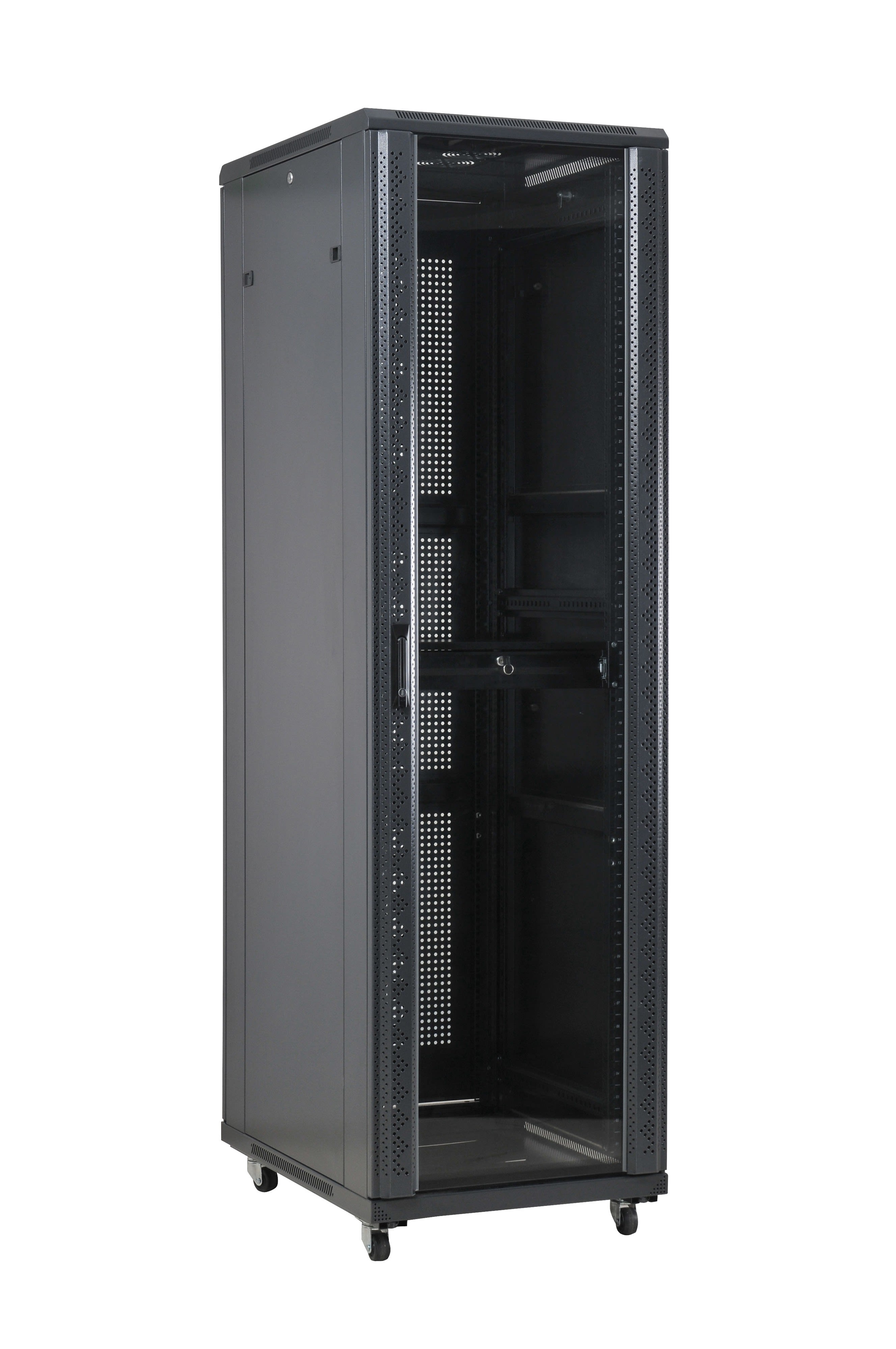 Decelect Forgos - Baie 19¨ 42U 800 X 800 ( charge 800kg) noire montée