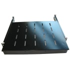 Decelect Forgos - Etagère coulissante 19" 1U prof. 350 Noire pour baie prof. 600-800