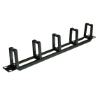 Decelect Forgos - Organisateur de câble 1 U avec crochets en plastique 19" Noir