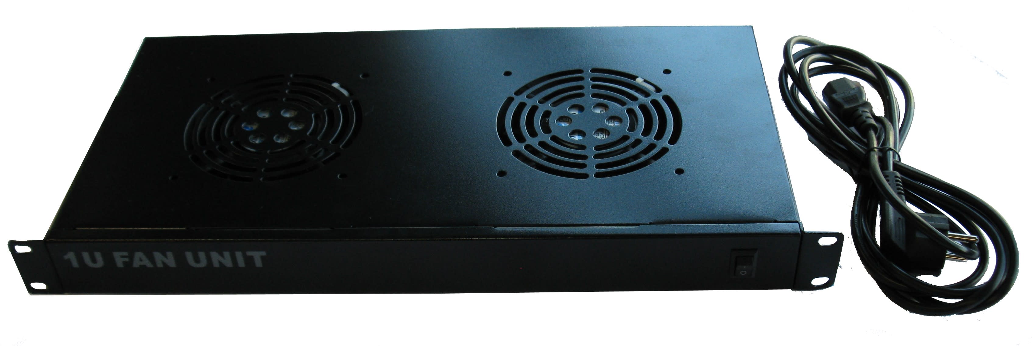 Decelect Forgos - Rack de ventilation 19¨ 1U 2 ventilateurs sans thermostat Noir