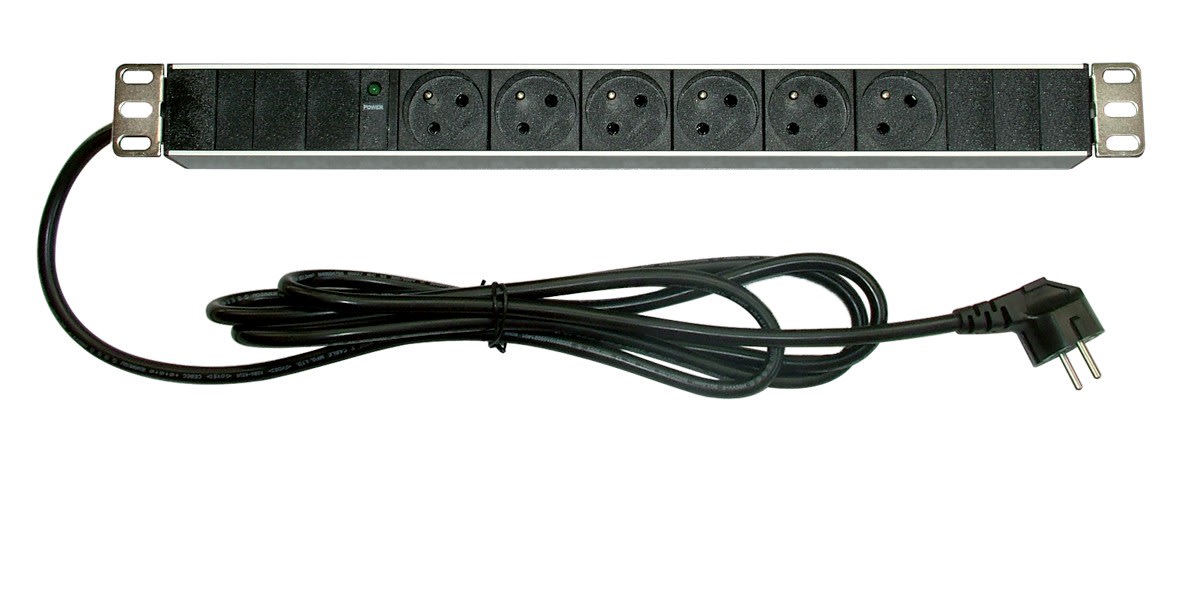 Decelect Forgos - Panneau de distribution 1U 6PC avec voyant lumineux