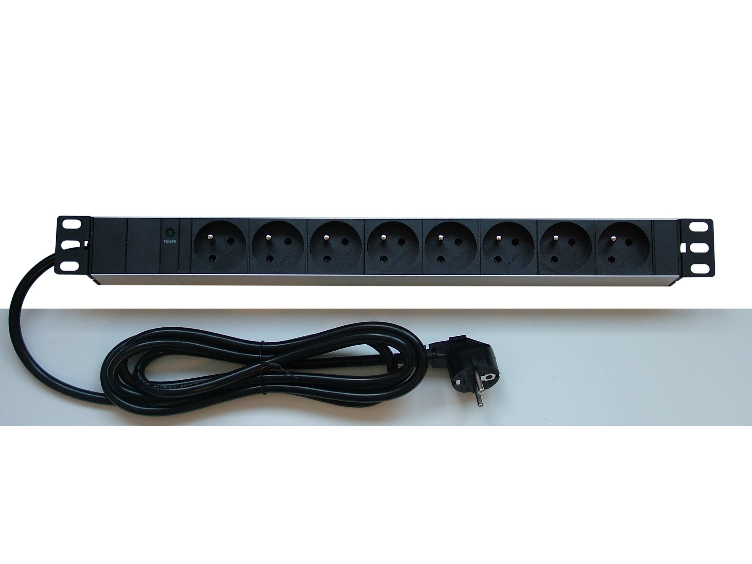 Decelect Forgos - Panneau de distribution 1U 8PC avec voyant lumineux
