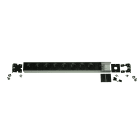 Decelect Forgos - Panneau de distribution 1U 8PC 2P+T 16A NOIR