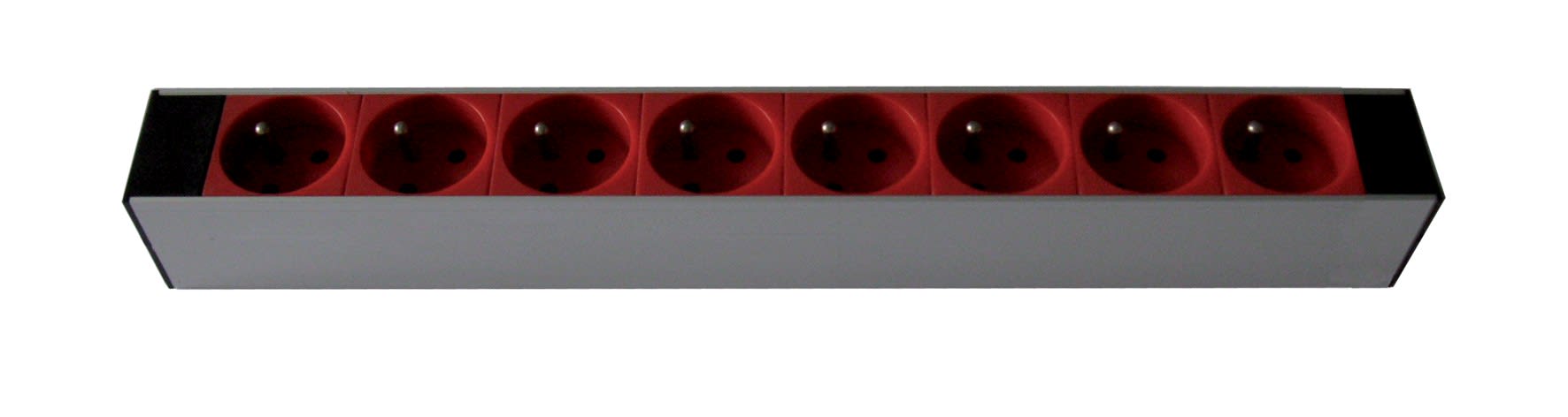 Decelect Forgos - Panneau de distribution 1U 8PC 2P+T 16A ROUGE