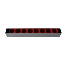 Decelect Forgos - Panneau de distribution 1U 8PC 2P+T 16A ROUGE