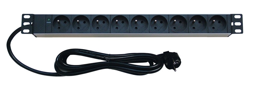 Decelect Forgos - Panneau de distribution 1U 9PC avec voyant lumineux