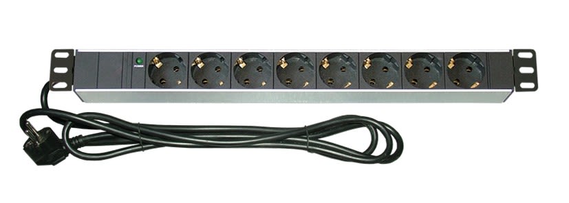 Decelect Forgos - Panneau de distribution 1U 8PC avec voyant lumineux