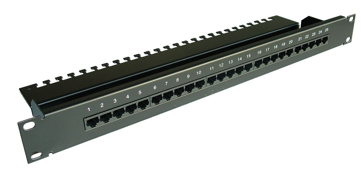 Decelect Forgos - Panneau équipé 25 ports RJ45 - Noir 3-6/ 4-5