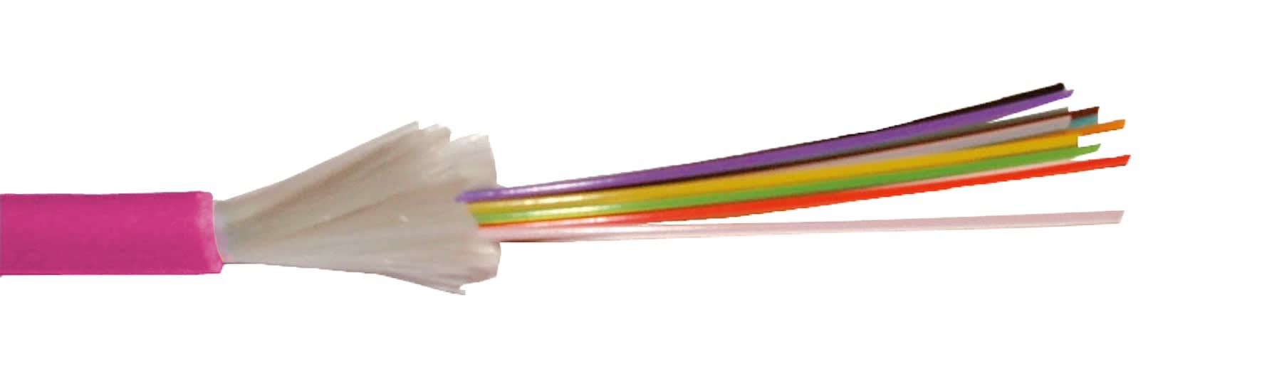 Decelect Forgos - CABLE DE DISTRIBUTION MUTIFIBRES STRUCTURE SERREE 900µ 0 HALOGENE 4 FIBRES OM4