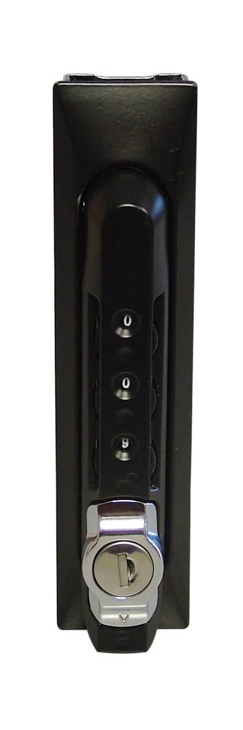 Decelect Forgos - serrure à code avec poignée escamotable noire