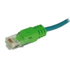 Decelect Forgos - Cordon RJ45-RJ45 UTP 2 paires - bleu surmoulé vert - 2m