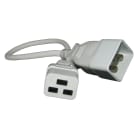 Decelect Forgos - Cordon rond blanc H05VV-F 3G1.5mm² 1m 2P+T mâle/femelle C20/C19 16A-250V