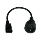 Decelect Forgos - Cordon rond noir H05VV-F 3G1.5mm² 0.3m 2P+T m/f C14/CEE VII 10A-250V