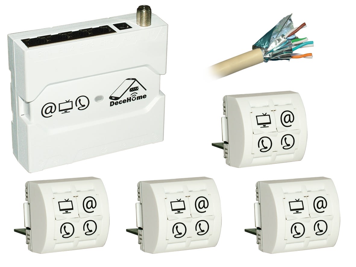 Decelect Forgos - Kit comprenant PLTVETTL45BC + SW4TVETTLBC + 100m câble Grade 3