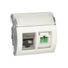 Decelect Forgos - Plastron 45x45 équipé - 1 prise RJ45 Grade 3 Cat6A SFTP . 1 traversée SCAPC simp