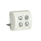 Decelect Forgos - Plastron 45x45 TV Ethernet Téléphone - blanc