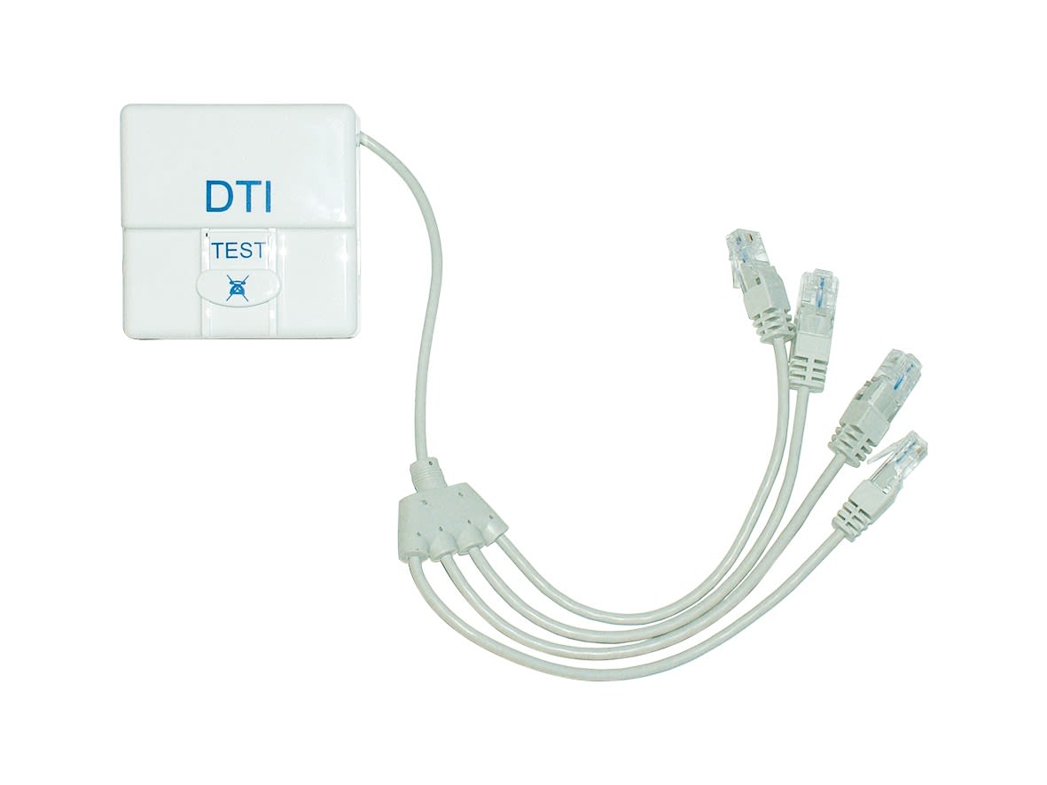 Decelect Forgos - DTI Prise RJ45 Parafoudre - Précâblé 4 RJ45