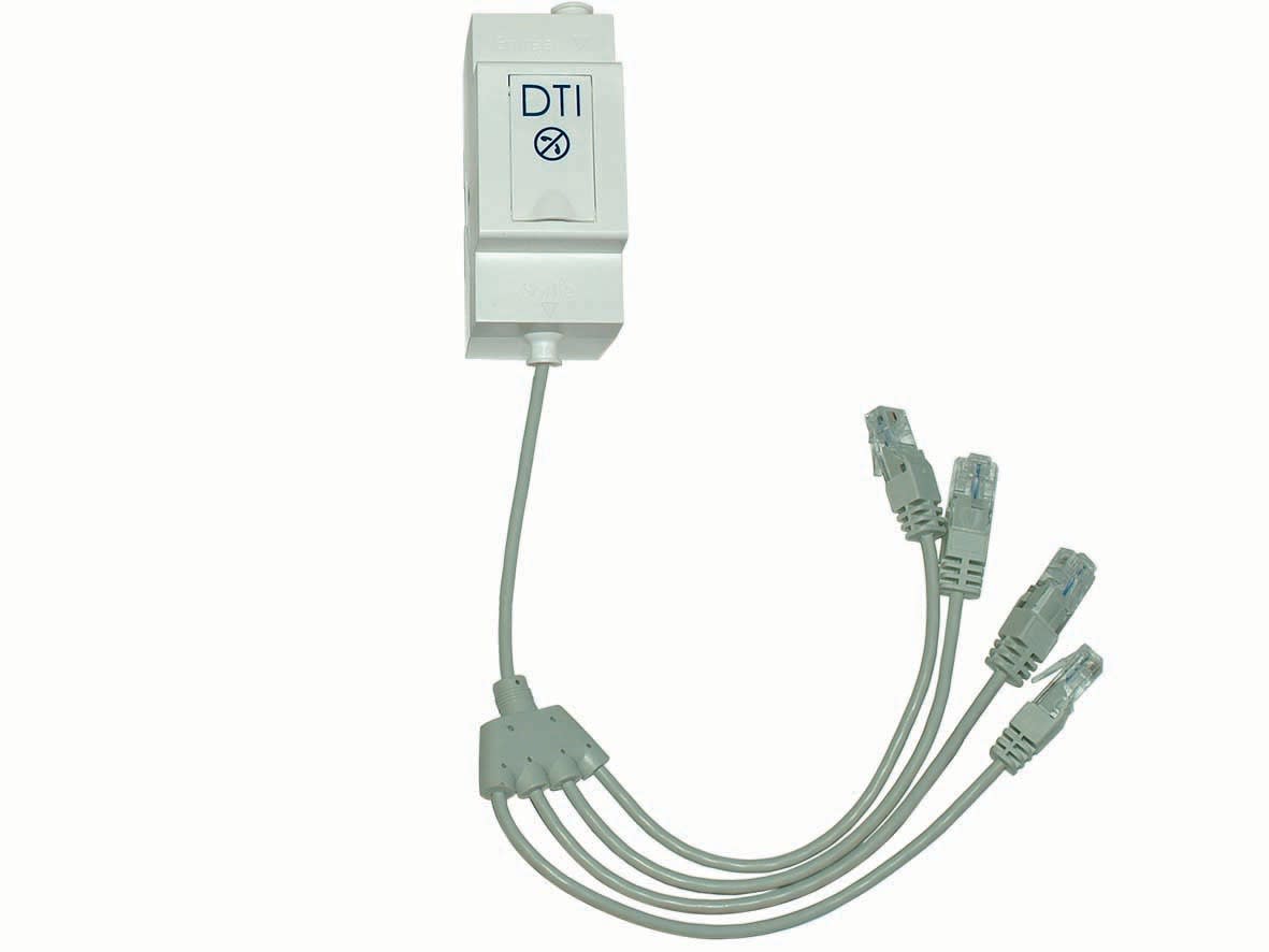 Decelect Forgos - DTI RJ45 Modulaire 1 ligne - Module RC intégré - cordon 4RJ45 - Blanc