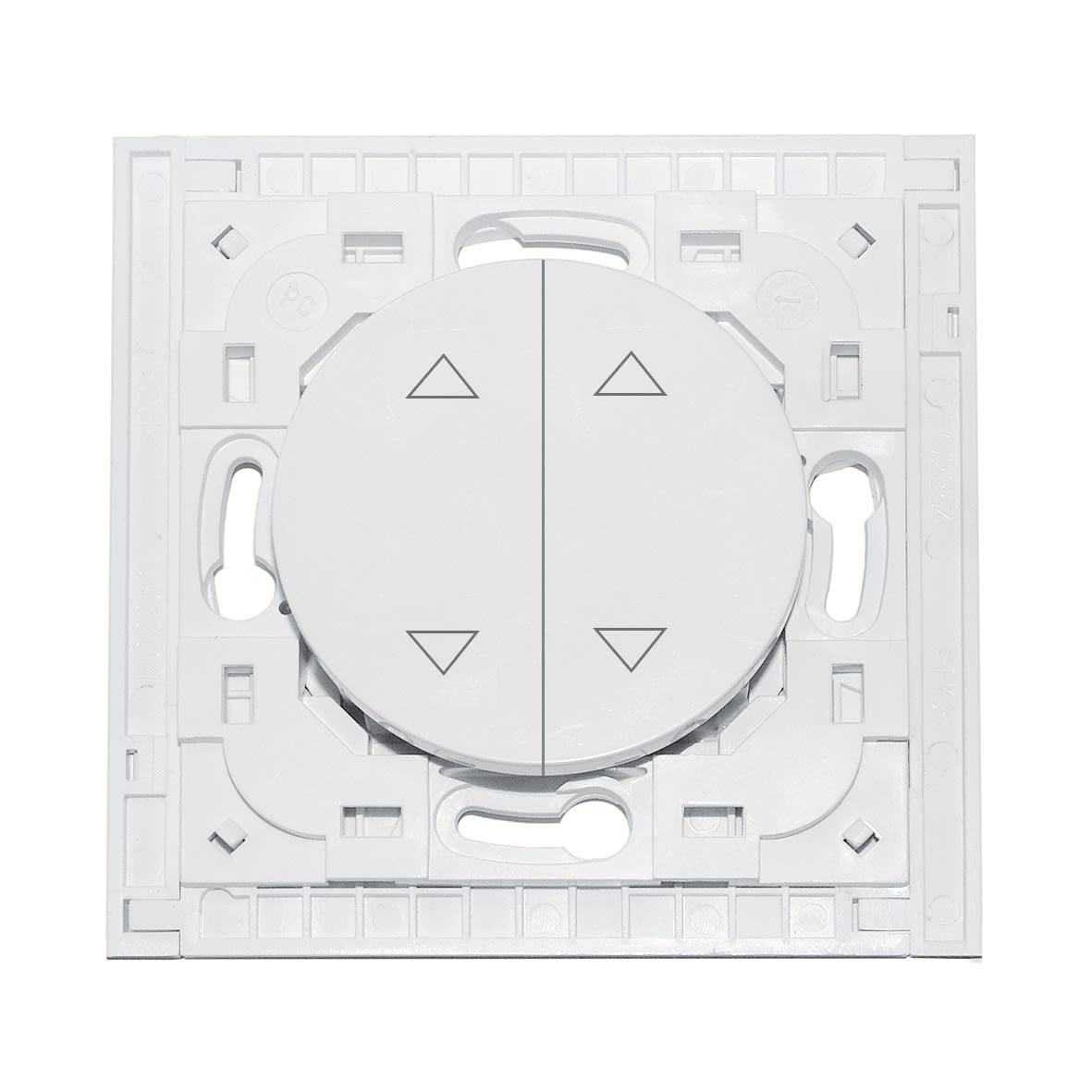 Decelect Forgos - Interrupteur connecté Odace blanc EnOcean volet roulant-2 touches sans plaque