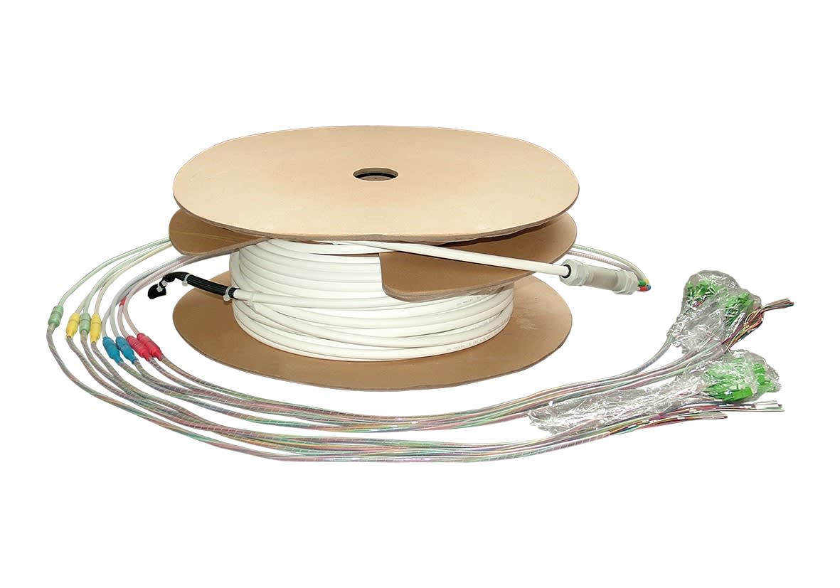 Decelect Forgos - Câble colonne montante Riser Modulo 4 - 144 fibres préconnectorisées SCAPC à 50
