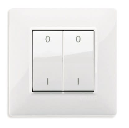 Decelect Forgos - Interrupteur connecté Plana double I/O - blanc