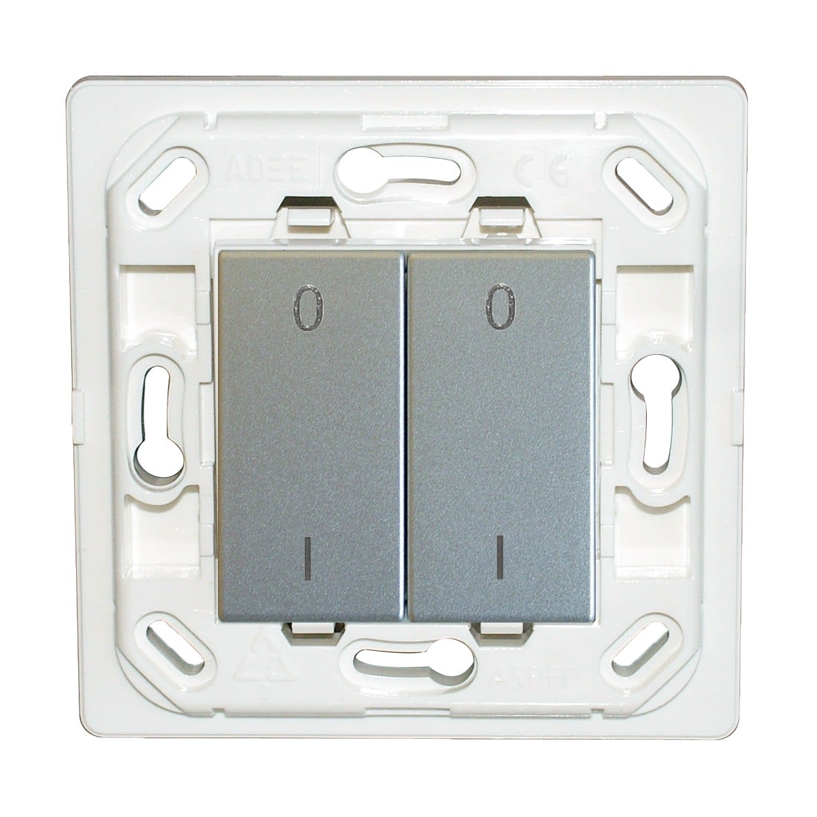 Decelect Forgos - Interrupteur connecté Plana double I/O - blanc - sans plaque