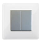 Decelect Forgos - Interrupteur connecté Plana double - touches silver