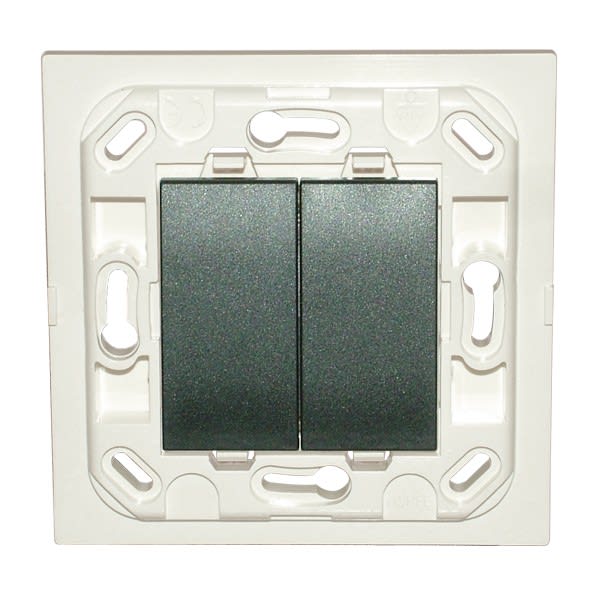 Decelect Forgos - Interrupteur Eikon double - anthracite - sans plaque