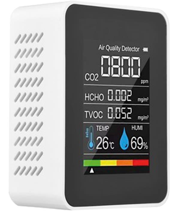 Decelect Forgos - Capteur de qualité d'air CO2-COV, température et humidité infrarouge