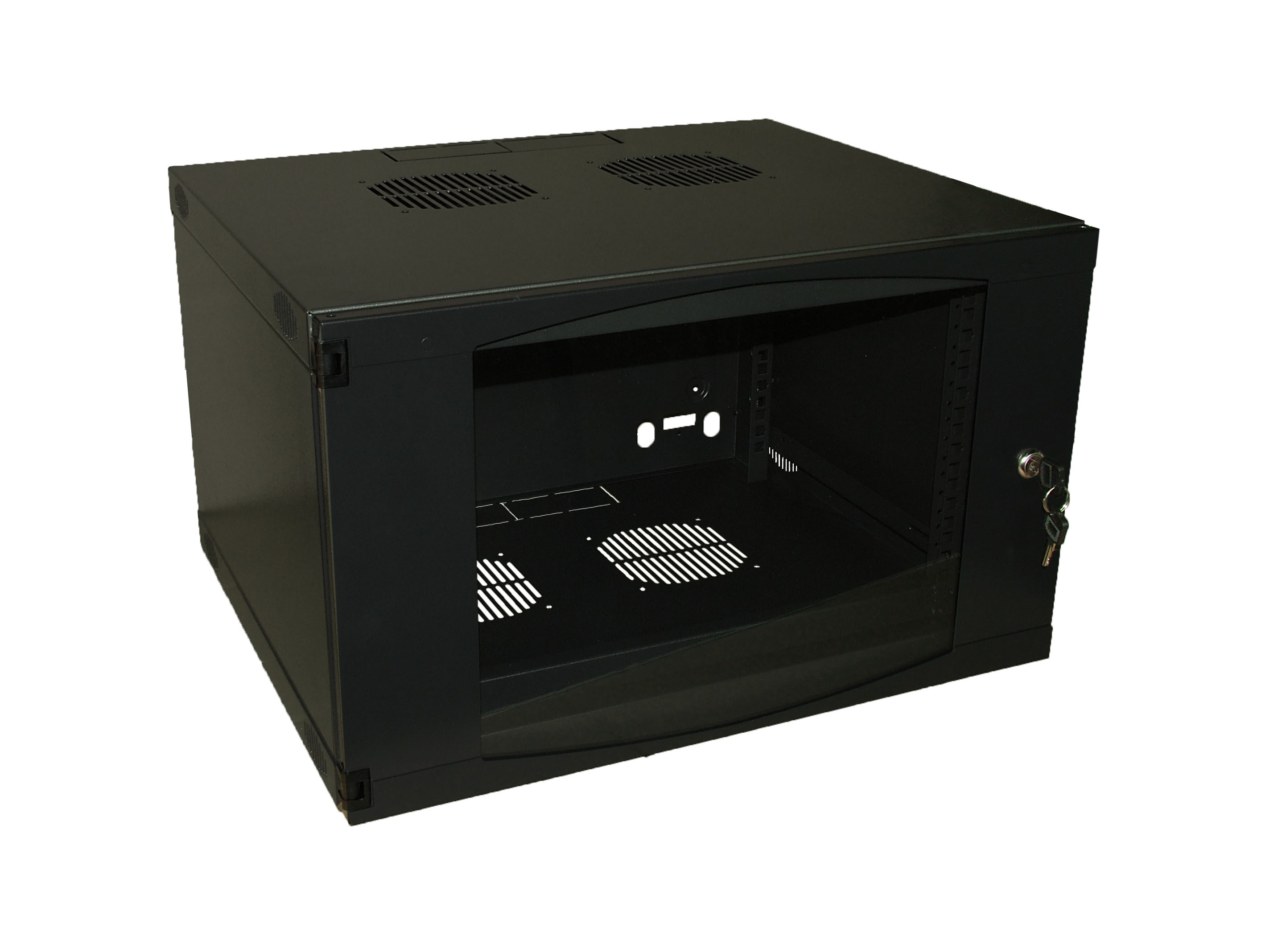 Decelect Forgos - Coffret mural économique noir monté 6U largeur 54cm et profondeur 45cm