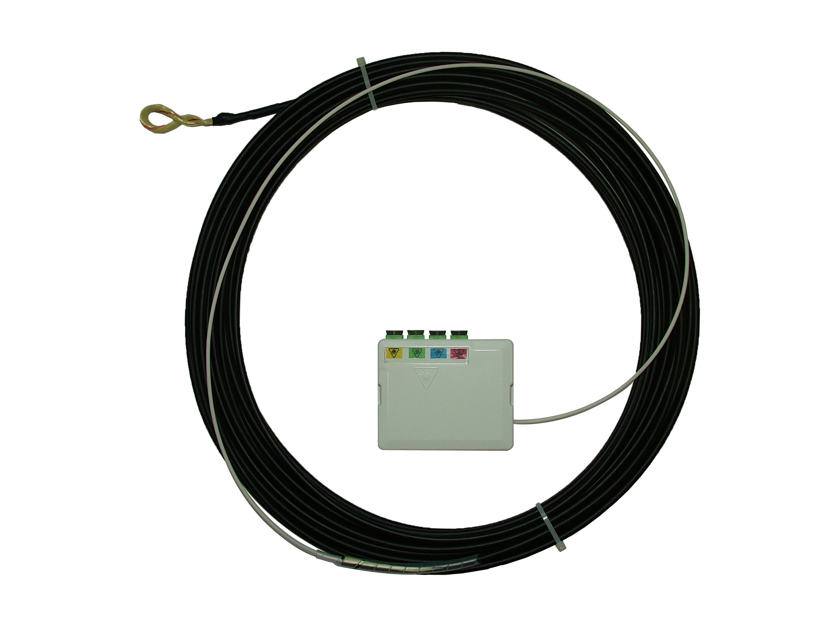 Decelect Forgos - Lien d'abonné extérieur - intérieur précâblé : 4 fibres G657A2 équipé d'un PTO e