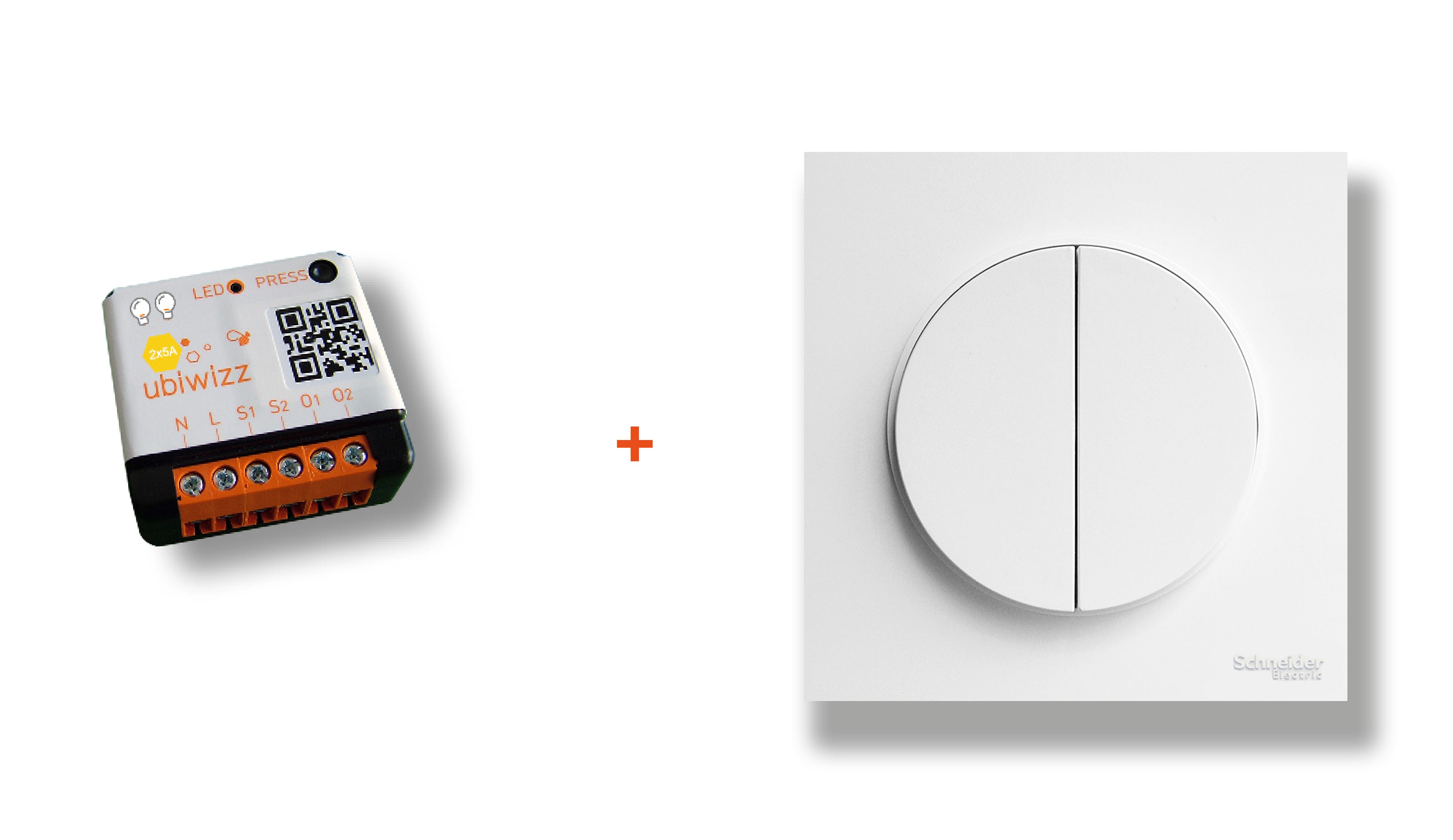 Decelect Forgos - Kit éclairage connecté avec 1 interrupteur radio 2 touches et 1 micromodule