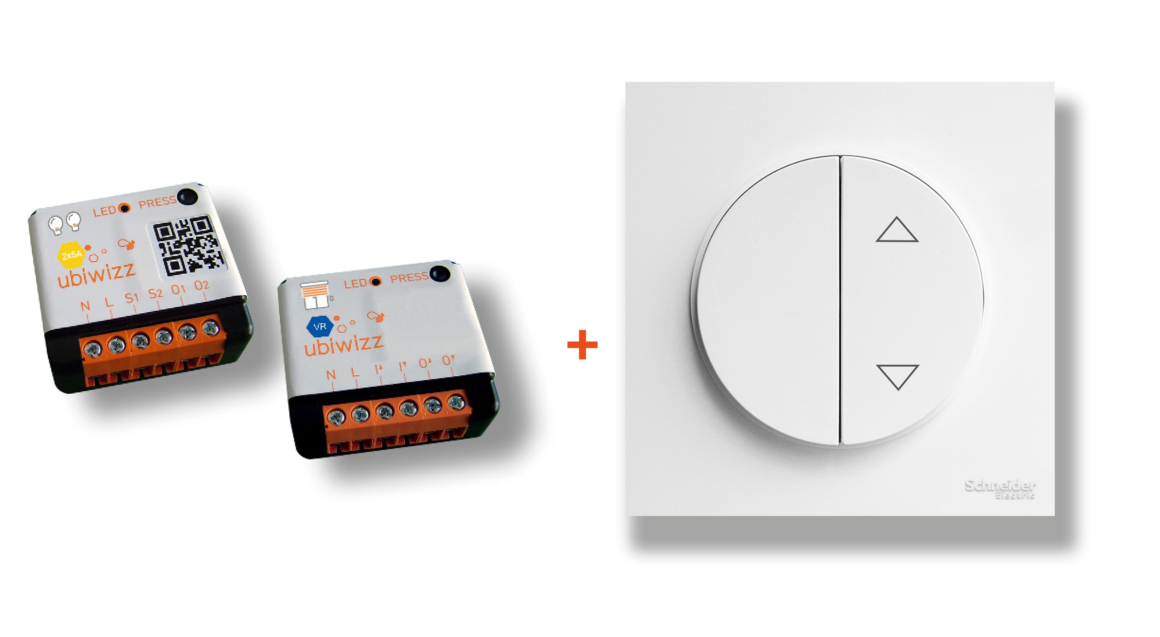 Decelect Forgos - Kit connecté avec 1 interrupteur radio 2 touches et 2 micromodules