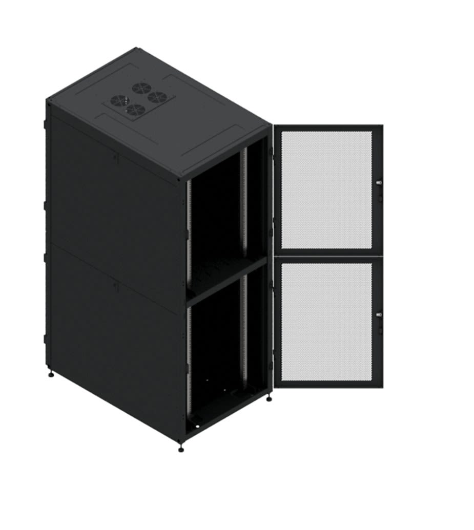 Decelect Forgos - BAIE 19" COLOCATION 2x20U (42U) 800 x 1200 800KGS NOIRE montée