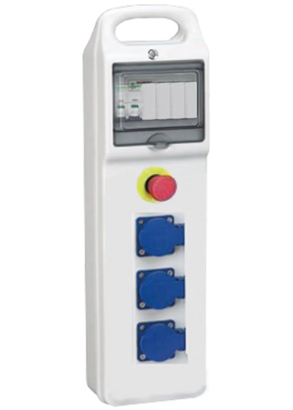 Decelect Forgos - COFFRET ELECTRIQUE DE CHANTIER MONO 3 PC IP54 DIFFERENTIEL 30mA+ DISJONCTEUR 16A