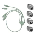 Decelect Forgos - Kit pieuvre 4 cordons Y RJ45 et 4 embases RJ45 Cat.6A