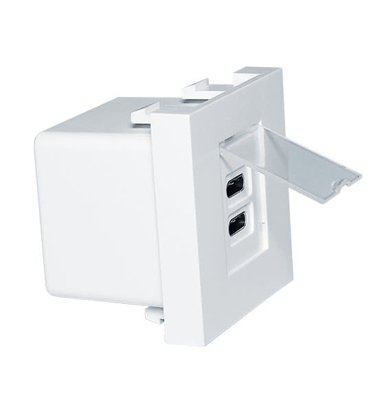 Decelect Forgos - Chargeur mural double port USB-C 45x45 - 5V - 2,1A