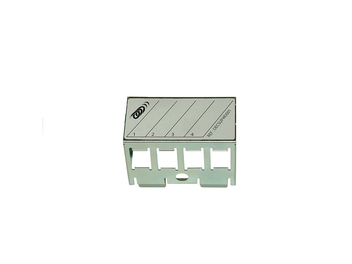 Decelect Forgos - Support metal 4 RJ45 - HNI - Rail DIN - Sans fil de terre (collectif de 144)