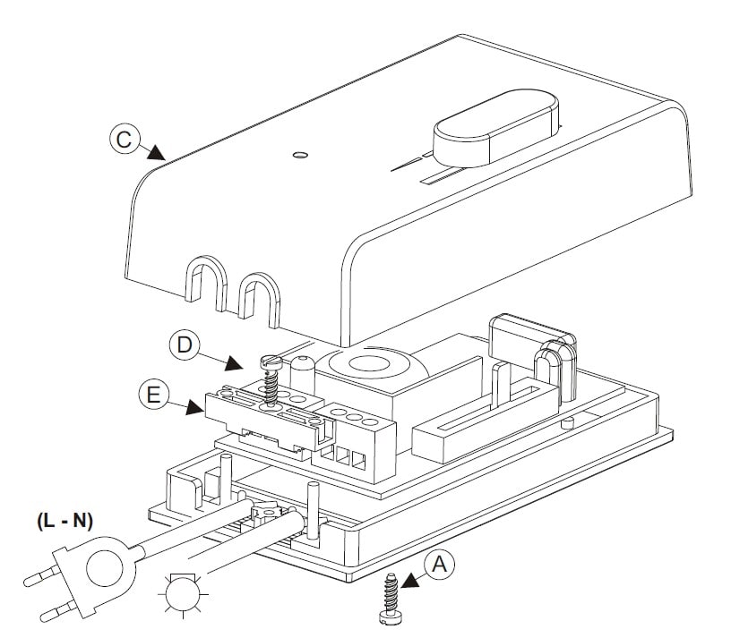 Decelect Forgos - Variateur pour lampe a incandescence avec led de signalisation