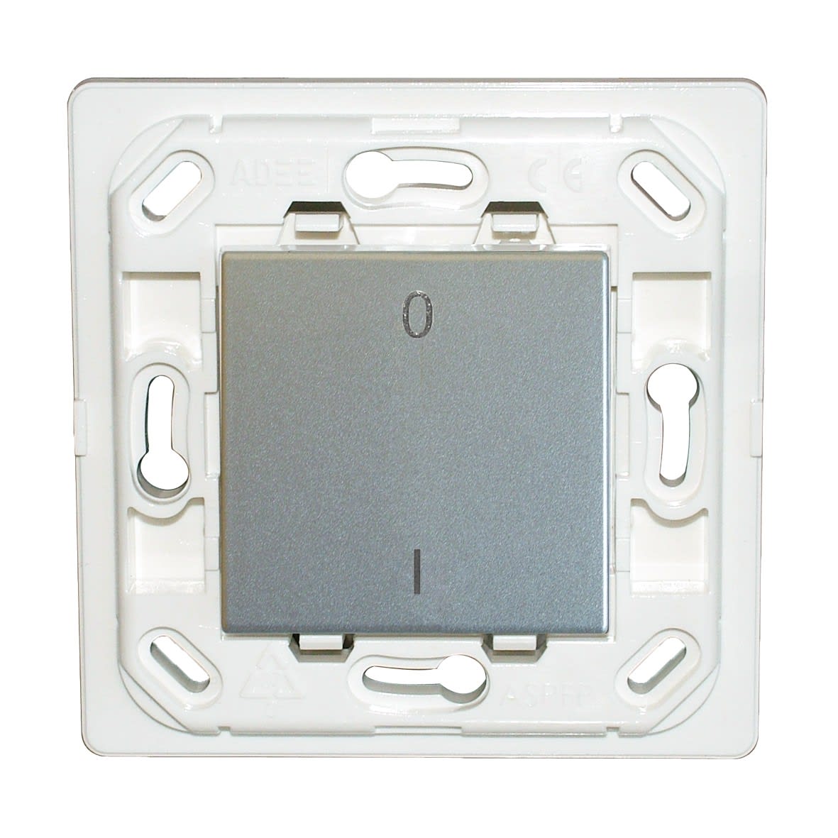 Decelect Forgos - Interrupteur Plana simple I-O - silver - sans plaque