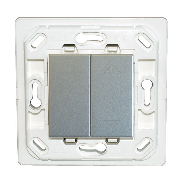 Decelect Forgos - Interrupteur Plana double Eclairage - volet roulant - silver - sans plaque