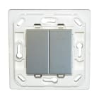 Decelect Forgos - Interrupteur Plana double Eclairage - volet roulant - silver - sans plaque