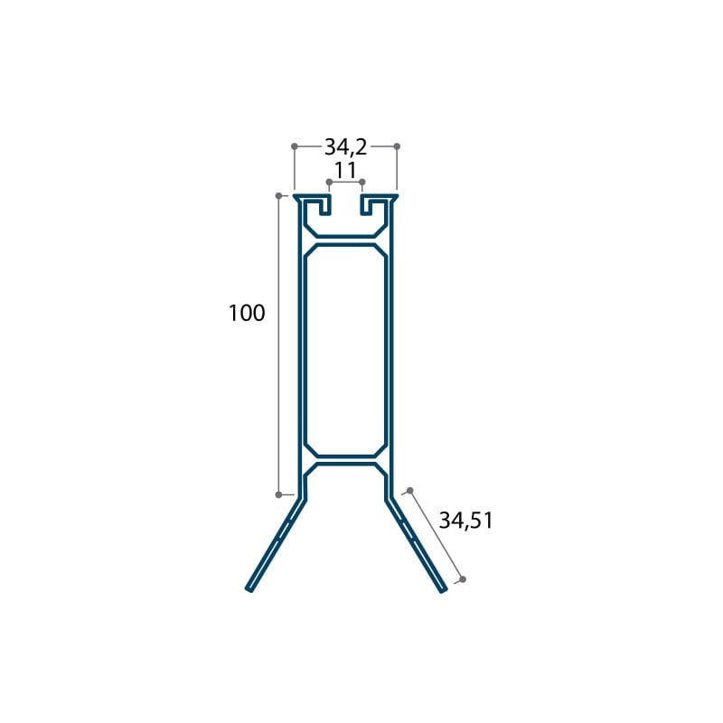 Joriside - Rail Jorisolar Opti'Roof Sunshine 100mm
