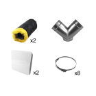 VMI-Technologies - KIT DE POSE EN COMBLE PRISE D'AIR EN TOITURE ET INSUFFLATION EN 2 BOUCHES - 6V