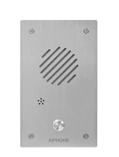 Aiphone - Platine audio AX inox résistante au vandalisme, 1 bouton d'appel, pose encastrée