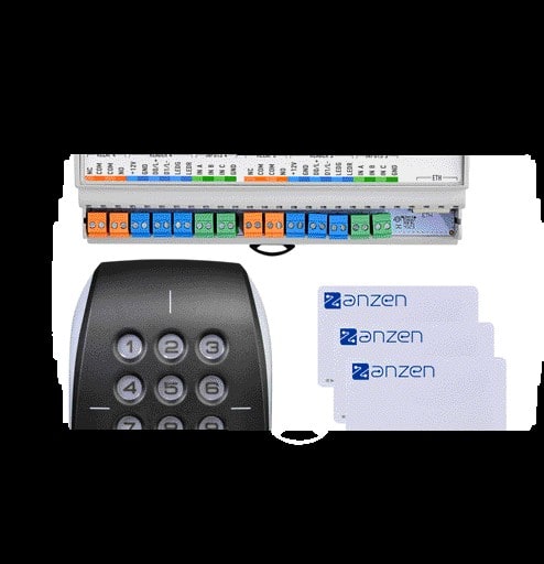 Aiphone - Pack contrôle d'accès : 1 centrale, 1 lect. BT OSDP avec clavier codé + 3 badges