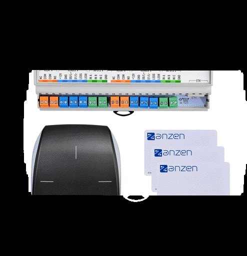 Aiphone - Pack contrôle d'accès : 1 centrale 4 portes, 1 lecteur sécurisé OSDP et 3 badges