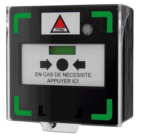 Aiphone - Bouton noir déclencheur pour alerte et action du ppms, sonore, lumineux